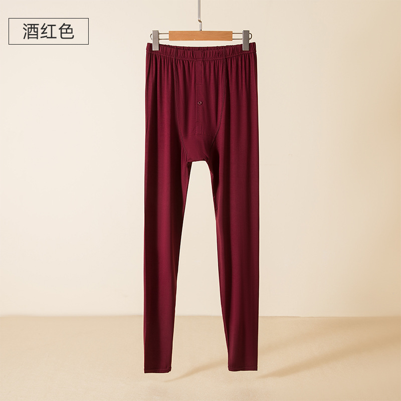 Modal de los hombres de largo Johns delgada transpirable de mediana edad más tamaño pantalones de pijama de verano calzoncillos de cintura alta casual pantalones de Casa de los hombres