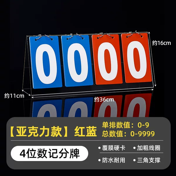 Customized acrylic scoreboard for competitions, specifically for table tennis, badminton, basketball, football, poker, and Guandan scoring