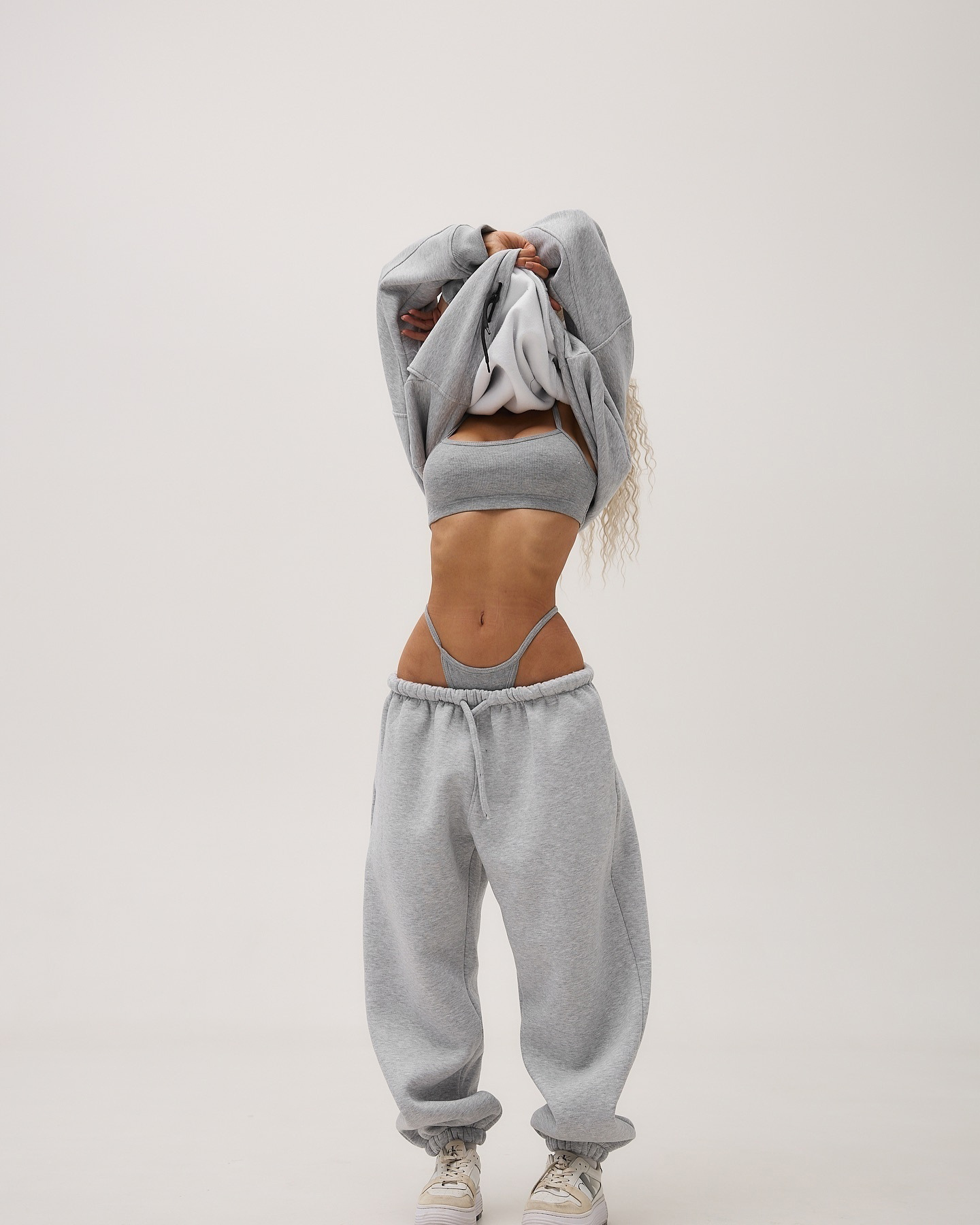 2025 Fall/Winter New European And American Solid Color Long Sleeve Hooded Sweatshirt Women's Fashion Casual Pants Sports_ecoleips.com