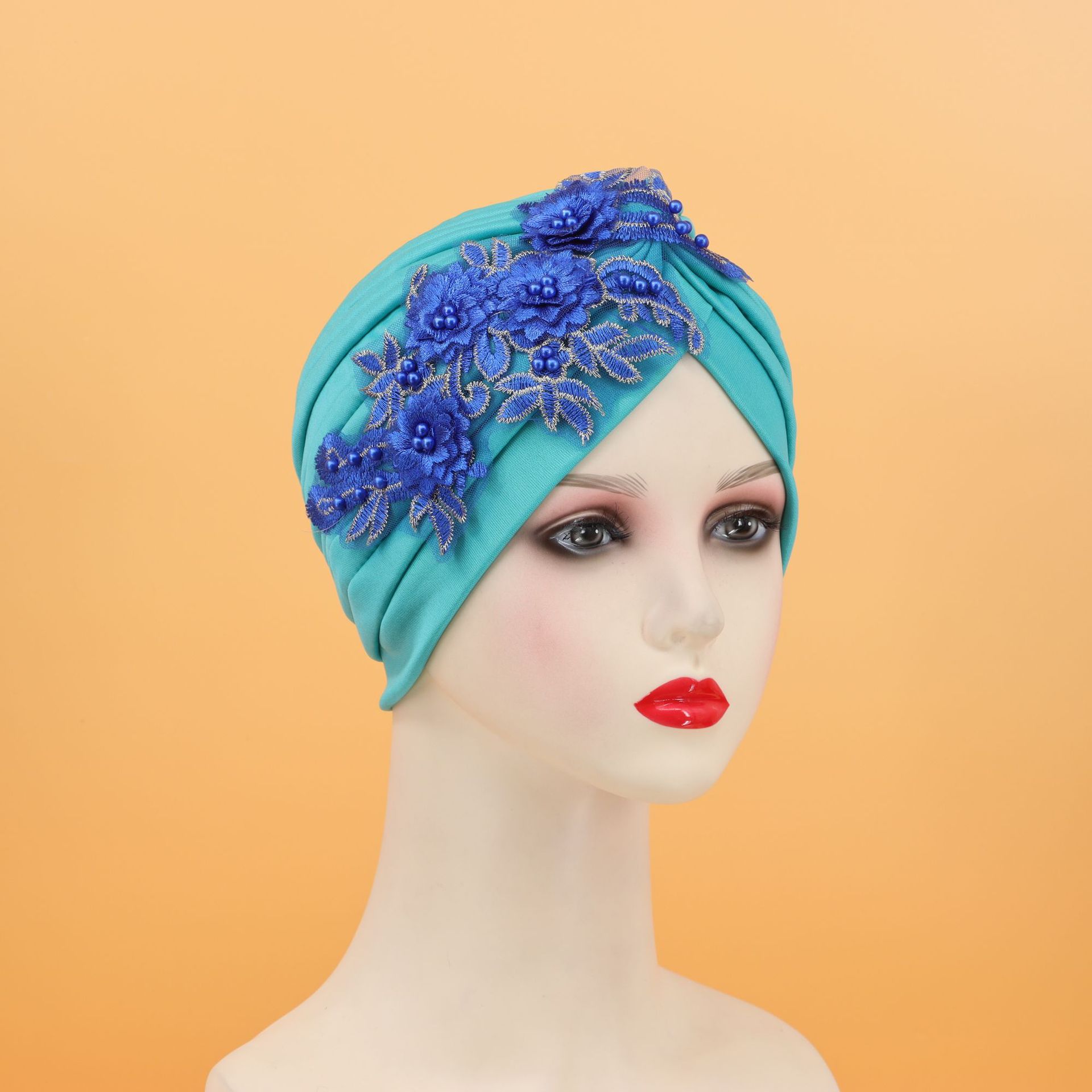 Cappello sciarpa testa di fiore appiccicoso tinta unita_voghion.com