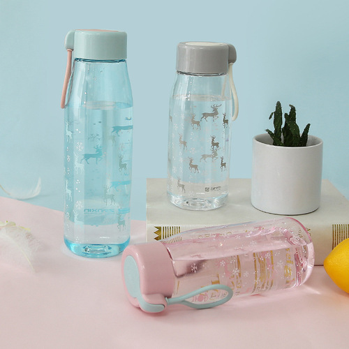 Revitalizing Enjoyable Portable Straw Sports Water Bottle with Handle Convenient Plastic Cup for Female Students Office Drinking Cup Direct Drinking Cup