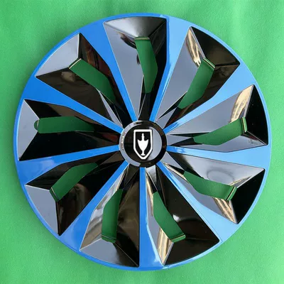 Cup and Big Lion Wheel Hub — Spare wheel cover - standard-tt-model-black-and-blue-4-pieces