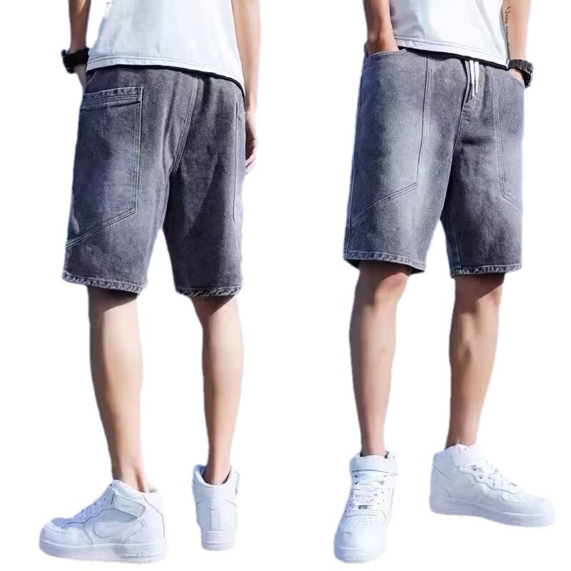 Pantalones vibe de la calle principal, ropa de moda para hombres, diseño de correas, jeans micro-up con cremallera, herramientas abiertas, pantalones de pierna recta