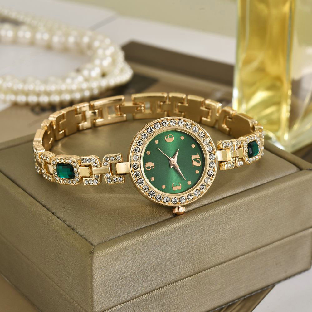 Nuevo estilo estudiante estilo coreano temperamento pequeño redondo brazalete de diamantes temperamento de moda pulsera pequeña reloj digital para mujer