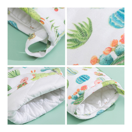 Insulated gloves household high temperature resistant microwave oven gloves kitchen baking oven gloves heat resistant thickened baking tools