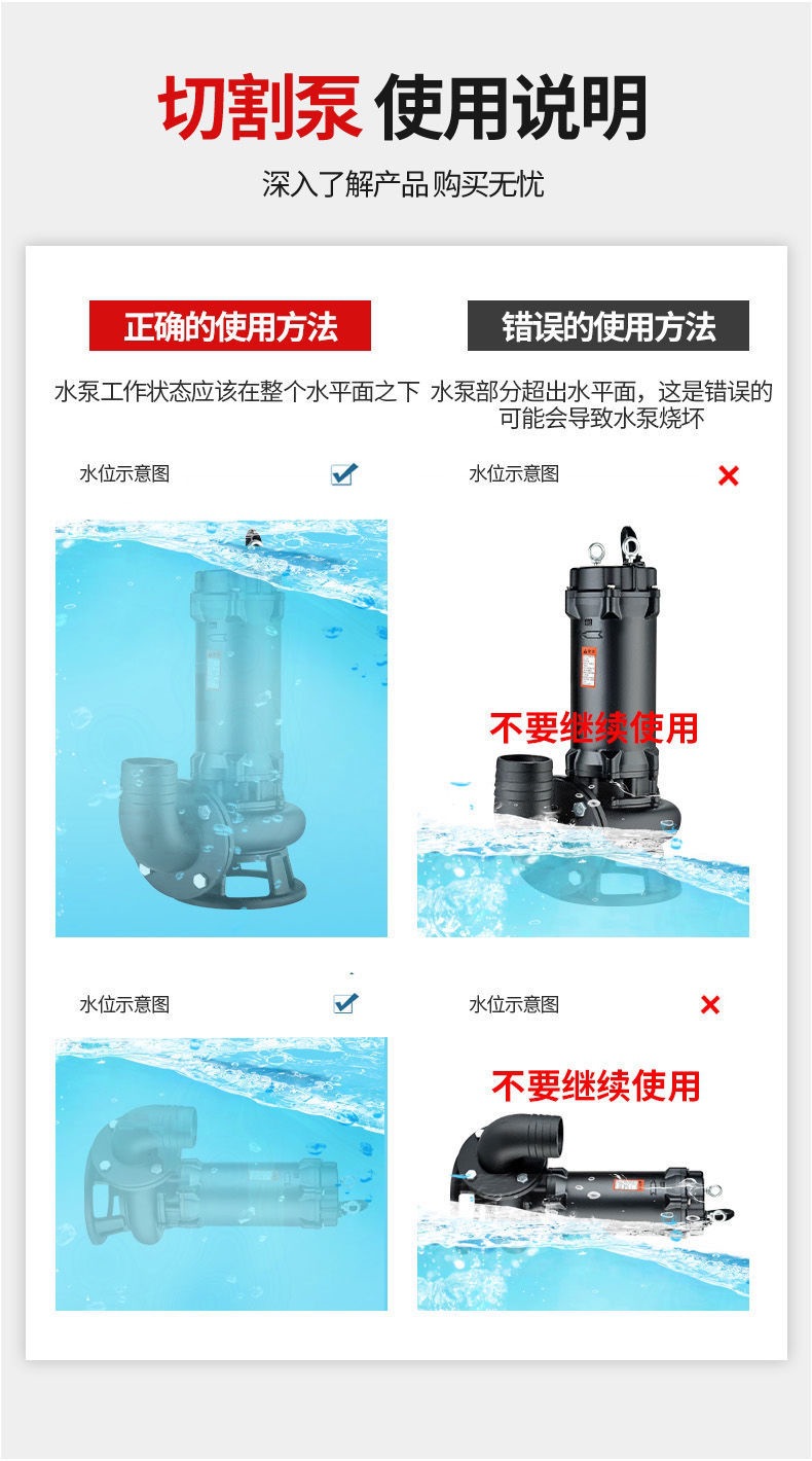 Wave-Cut Sewage Pump Septic Tank Household Sewage Pump 220V Single-Phase with Reamer Feces Pump 380V Mud