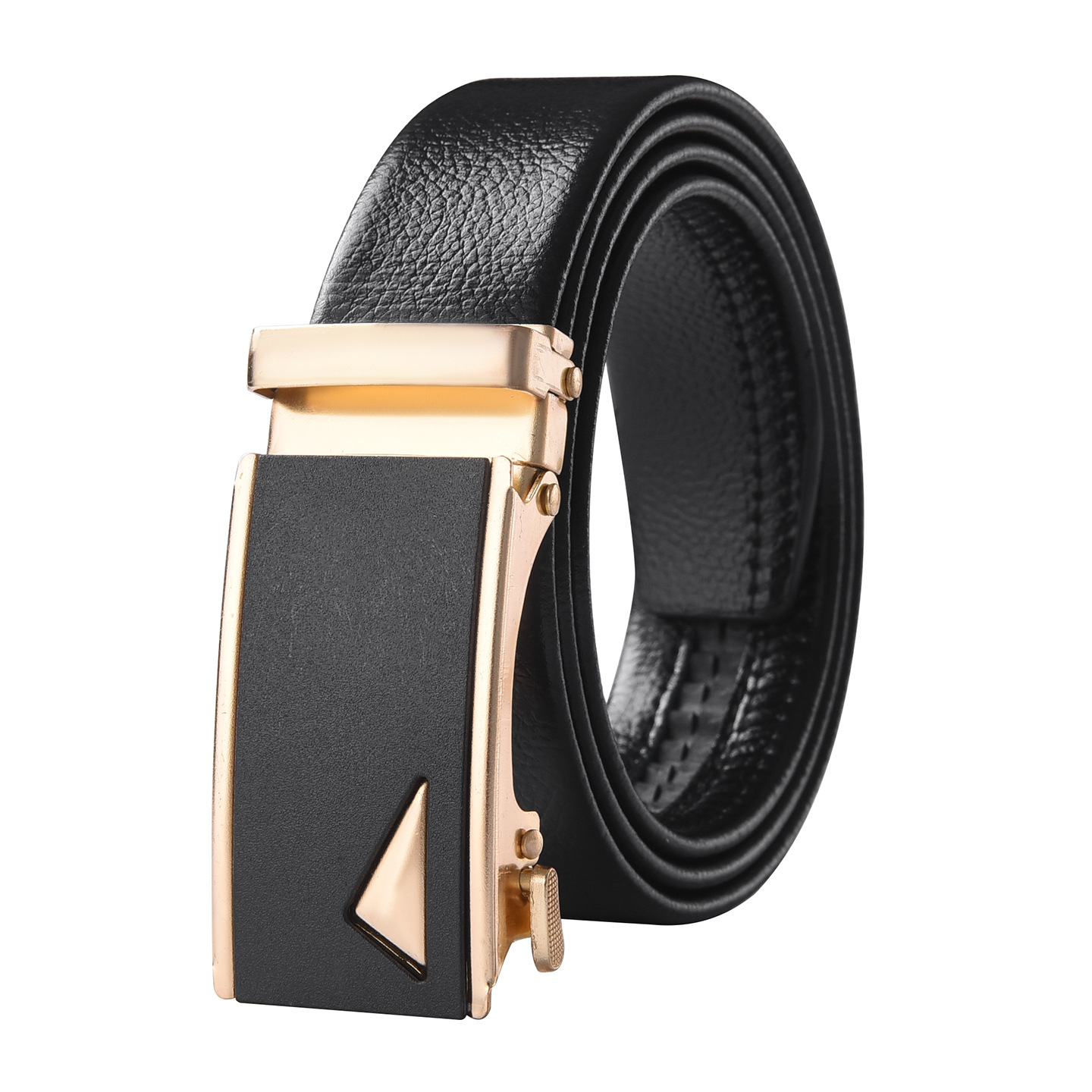 Golden Buckle Single Triangle Litchi Ribbon