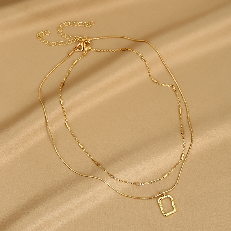 Fashion Solid Color Alloy Plating Womenu0027S Layered Necklaces