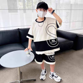 男童夏季套装韩版儿童帅气运动夏装中大童宽松短裤洋气衣服两件套