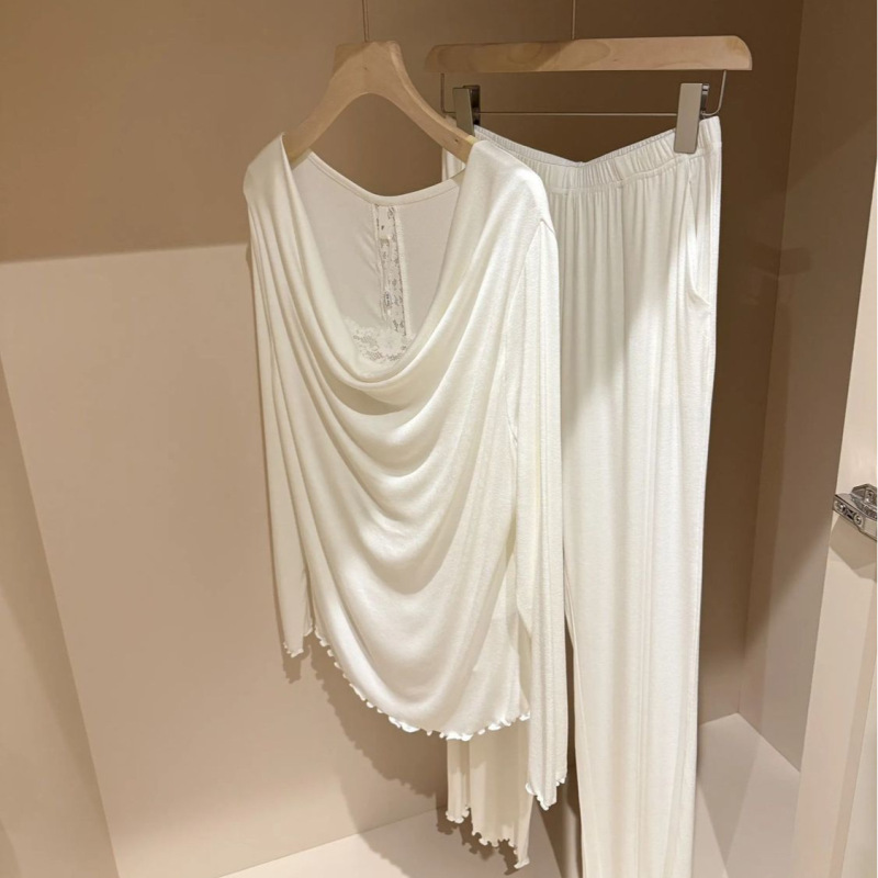 2026 Daire Cotton Pajamas for Women, New Spring and Autumn Style, Loose Fit, Pure White-Enhancing Design, Long-Sleeve Loungewear Set