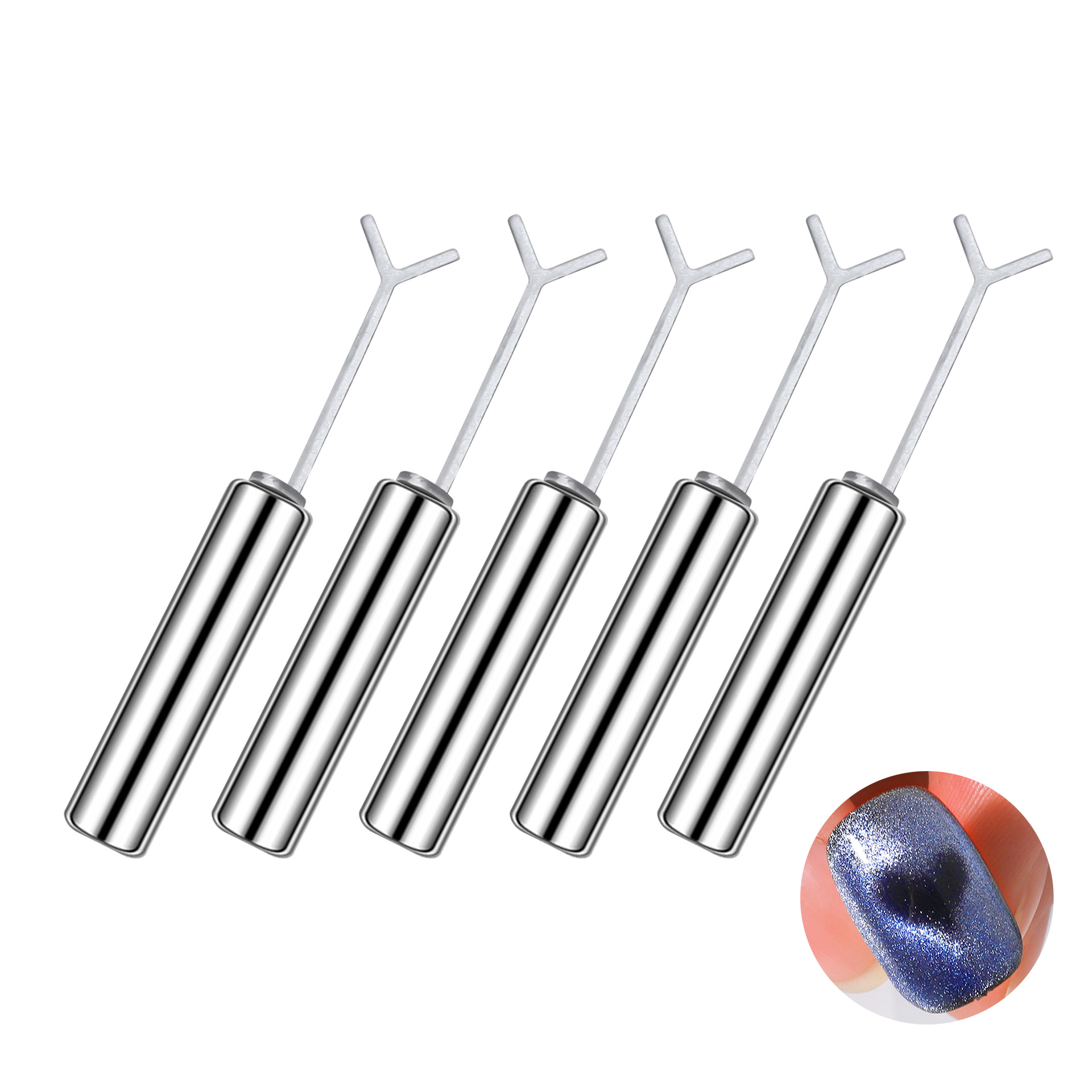 Estilo explosivo transfronterizo de arte de uñas amor ojo de gato imán de alambre en forma de corazón ojo de gato imán especial corazón de melocotón traje de pieza de hierro