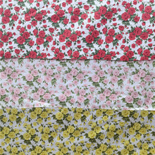 3色月季玫瑰 全棉斜纹印花布料 床品手工家居服睡衣包包娃衣面料