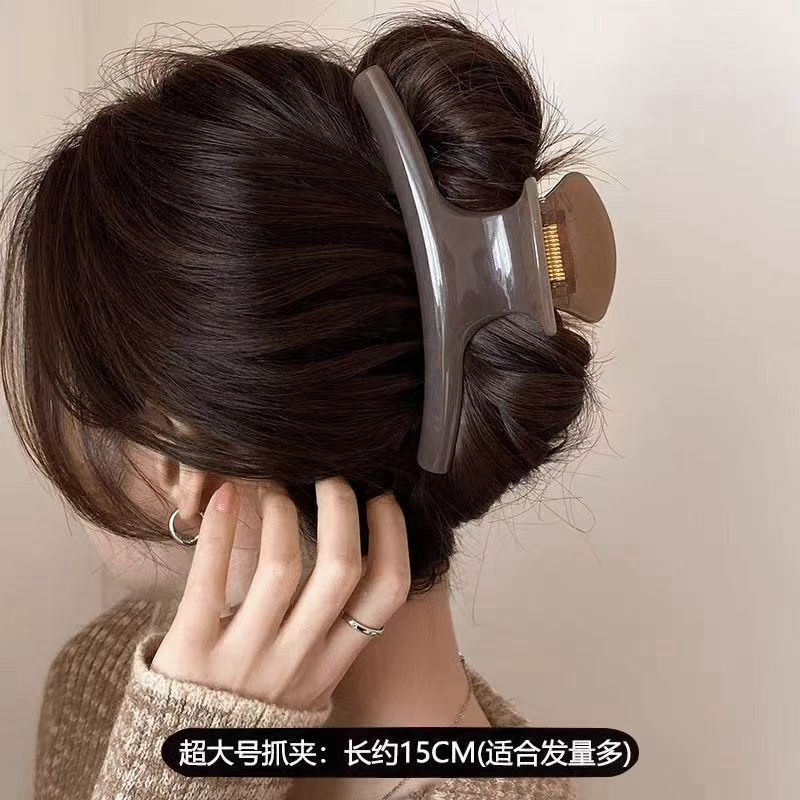 フランスの高級特大カーブヘアクリップ、女性用、新しい後頭部ヘアクリップ、ヘアボリュームのあるサメクリップヘアクリップ|undefined