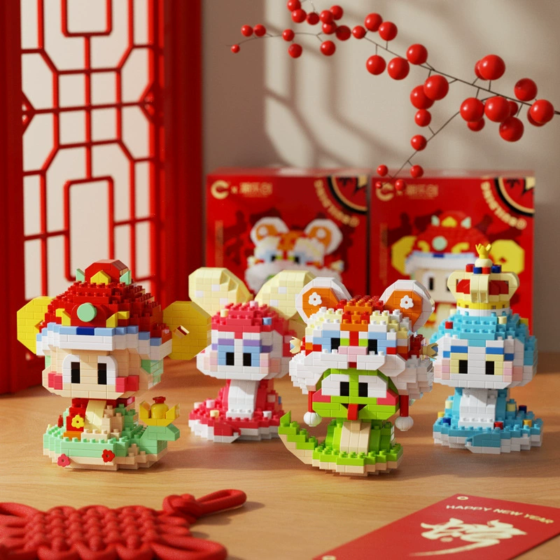 潮乐创 Lego, doll, mascot, constructor, toy, small particles