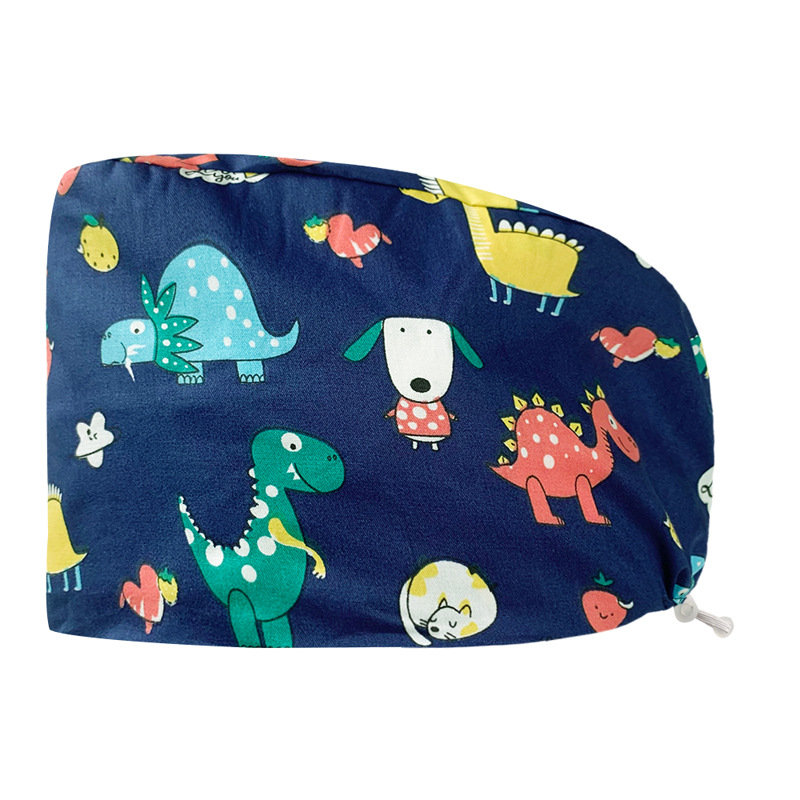 Pareja de dibujos animados lindo impreso puro algodón oral belleza médico tapa de trabajo tapa quirúrgica tapa de la enfermera de la sala de operaciones femenina