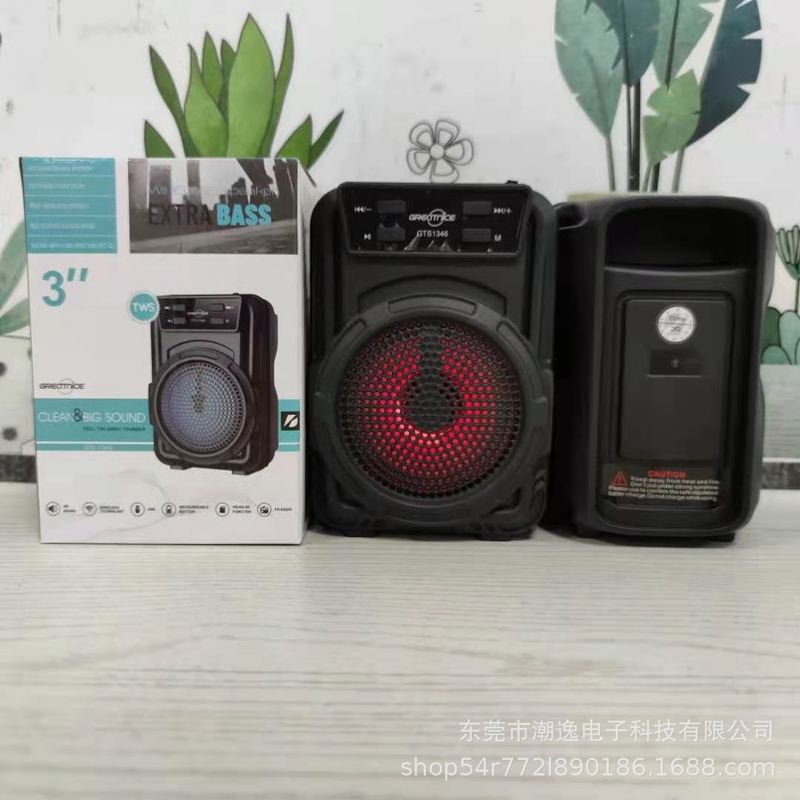 外国貿易ホットな新モデル 3inch GTS-1346 シリーズ屋外ポータブル Bluetooth スピーカーカードサブウーファー|undefined
