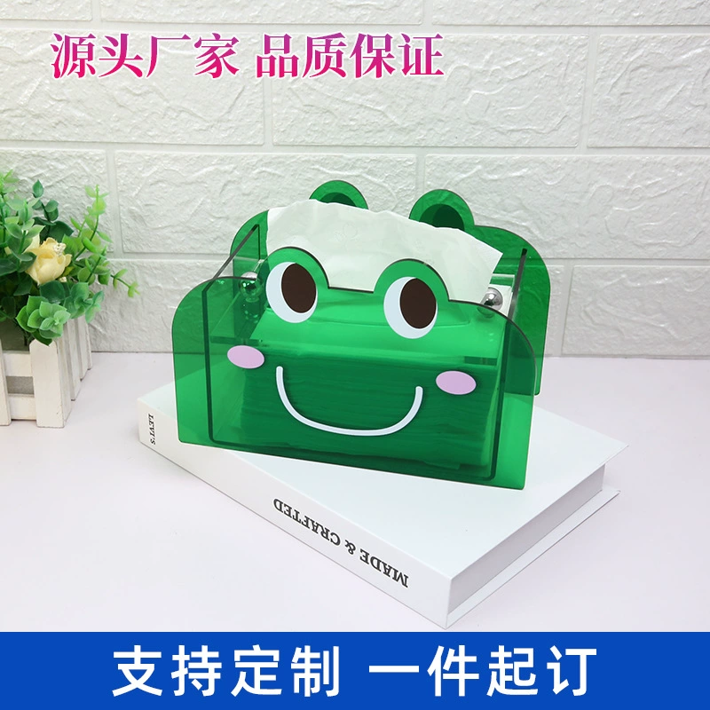 Акриловая креативная мультяшная прозрачная Милая коробка для салфеток для гостиной, бытовая Высококачественная настольная бумажная коробка для настройки