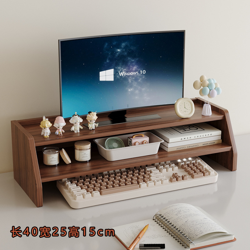 シンプルなコンピュータディスプレイが高くなっています。二重の事務机のファイルスタンドの多層のデスクトップの収納棚の卸売りです。|undefined