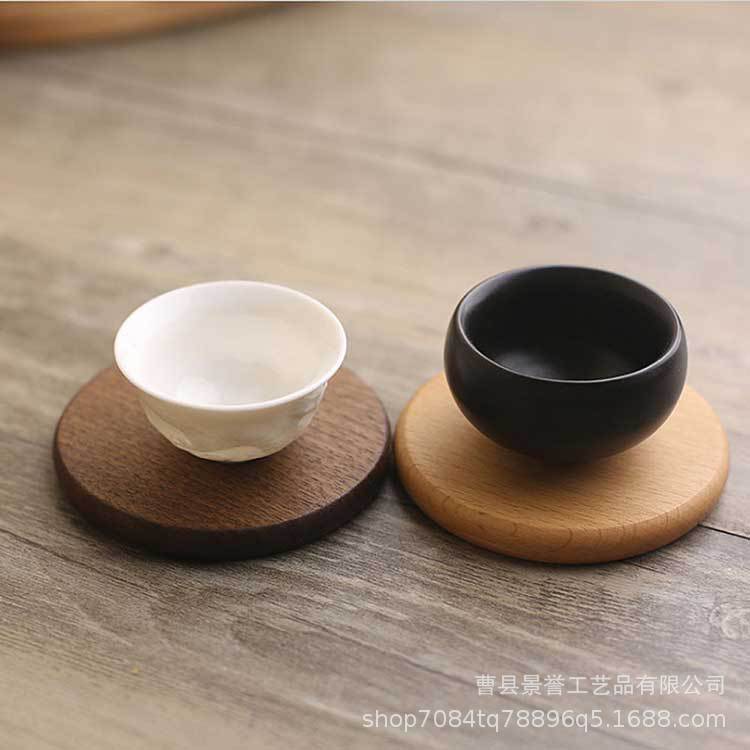 木质杯垫餐垫日式防滑杯子垫隔热垫创意圆形木制功夫茶杯垫