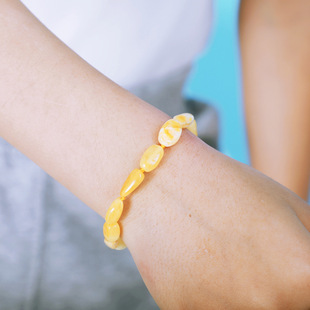 Amberos Natural Kidsren's Baby Baltic Amber Necklace 4-6mm Bracelet Certificate Blood Amber Gold Amber