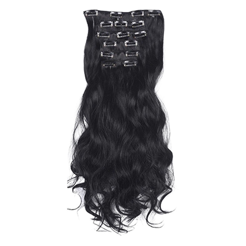 Wig Women's Hair Extending Piece 6-Piece Set Europe and America 16 Card Hair Foreign Trade Long Curly in stock Curly Wig