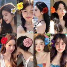 新中式玫瑰干枯花朵抓夹女高级感后脑勺中号半扎发夹2026新款头饰