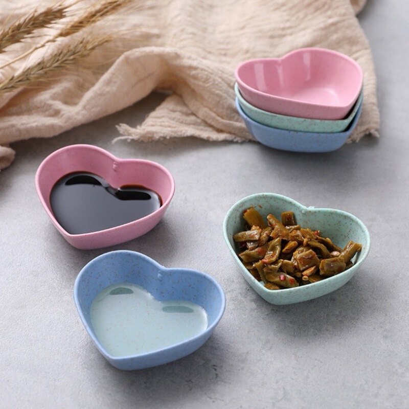 Wheat Straw Seasoning Dish for Home Kitchen, Japanese-Style Leaf-Shaped Small Dish for Pickles and Sauce, Tableware Seasoning Dish