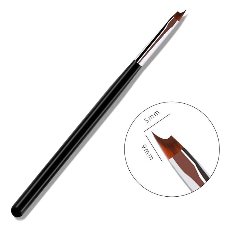 Manicura media luna cuchillo francés pluma varilla negro boca oblicua 8 # media luna francesa pluma francesa uñas pintura pluma serie