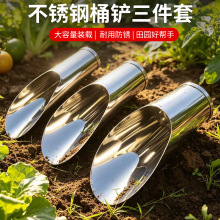 多肉工具不锈钢桶铲子花盆施肥小土铲土筒铲施肥盆景园艺多肉工具