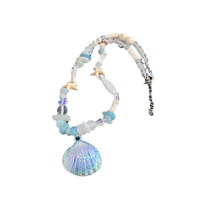 Seaside Vacation~Natural Stone Shell Necklace Women's Summer Ins Niche Design Accessories Sweet and Cool Sexy Style Clavicle Chain