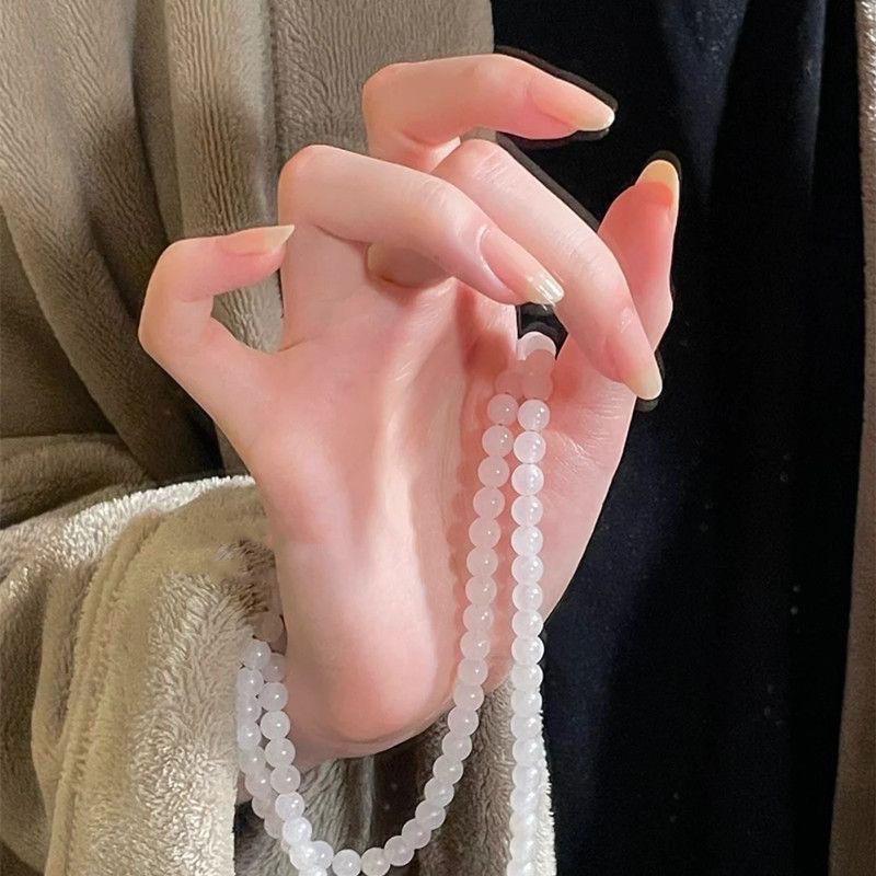 Minimalist Plain Water Wen Wen Same Style Wearable Nails, Hua Fei Face-Touching Nail Art, Kanroji Wearable Nails, Minimalist Ice-Clear Nude Color
