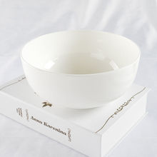 唐山纯白骨瓷碗陶瓷碗中式简约家用面碗白瓷碗大号微波炉加热汤碗