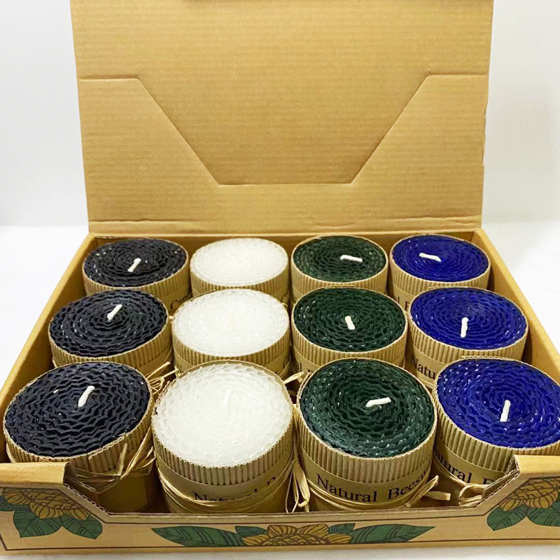 蜂蜡无烟流泪圆柱蜡 圣诞蜡烛婚庆节庆蜡烛 创意家居装饰餐桌摆件|ms