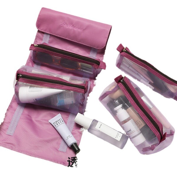 folding handheld capacious cosmetic bag
