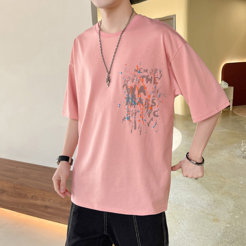 Short sleeved Chaopai summer Easy clothes man Trend half sleeve T-shirt cotton material T-shirt jacket Base coat men's wear