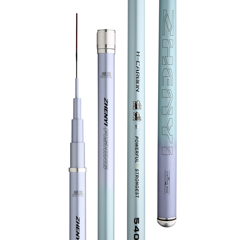 Casta de pesca de carbono de 3.6 m, caña de pesca de 8.1 m, caña de carpa de 28 tonos, caña de mano ligera y dura