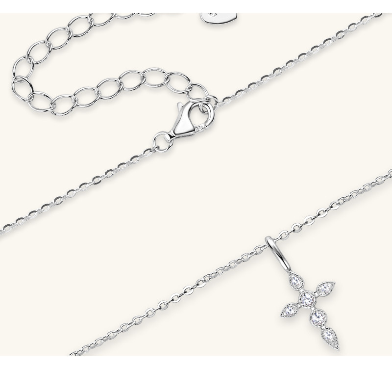 925 sterling silver Chain Material 1 Piece Quantity Holiday, Daily Occasion 925 Sterling Silver Material 925 Sterling Silver Moissanite Inlay Solid Color Pendant Necklace