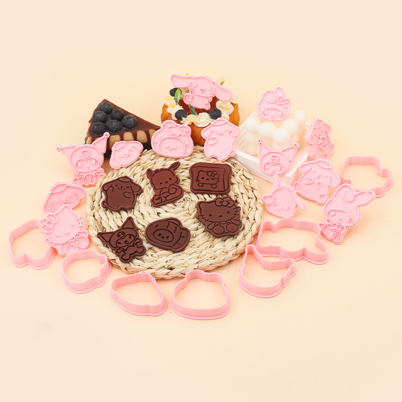Red de celebridades con el mismo modelo de molde de galleta de mantequilla Sanrio, linda herramienta de horneado de prensa tridimensional de bricolaje para el hogar image 3