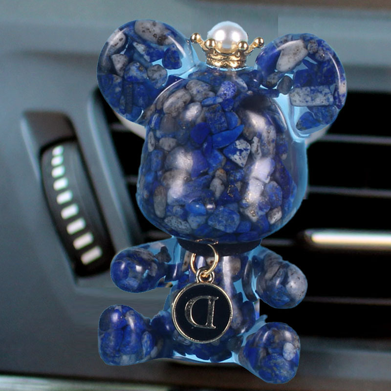 Adornos de perfume de coche, decoración de coche, colgante de aire acondicionado, salida de aire, corona, oso, aromaterapia de coche, fragancia ligera duradera