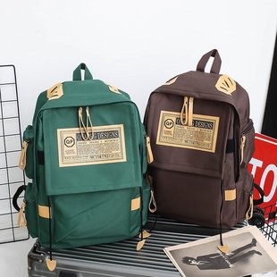 Korean Style Female Middle School Student Schoolbag Wholesale Backpack Men's Printed LOGO Large Capacity Travel Bag Business Computer Backpack