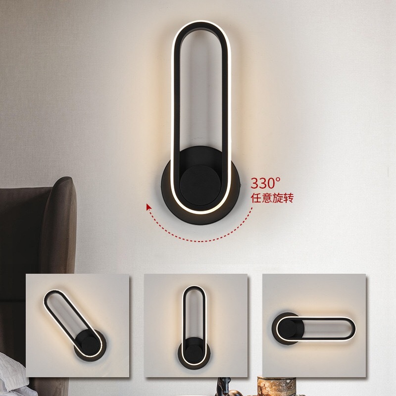 Iluminación de fondo de pared giratoria de fondo de dormitorio lámpara de cabecera nórdica lámpara de pared lámpara de pared lámpara de cabecera escalera sala de estar moderna transfronteriza
