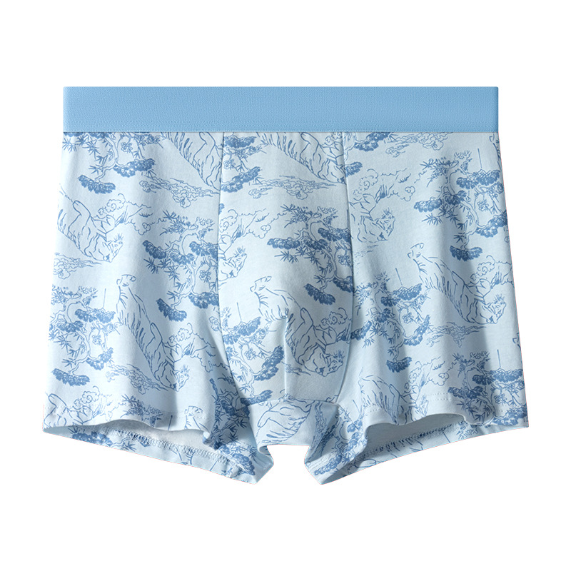 Fuente de fábrica de pantalones íntimas de hombre algodón antibacteriano 7A entrepierna de seda algodón cómodo transpirable de cintura media de hombre pantalones planos