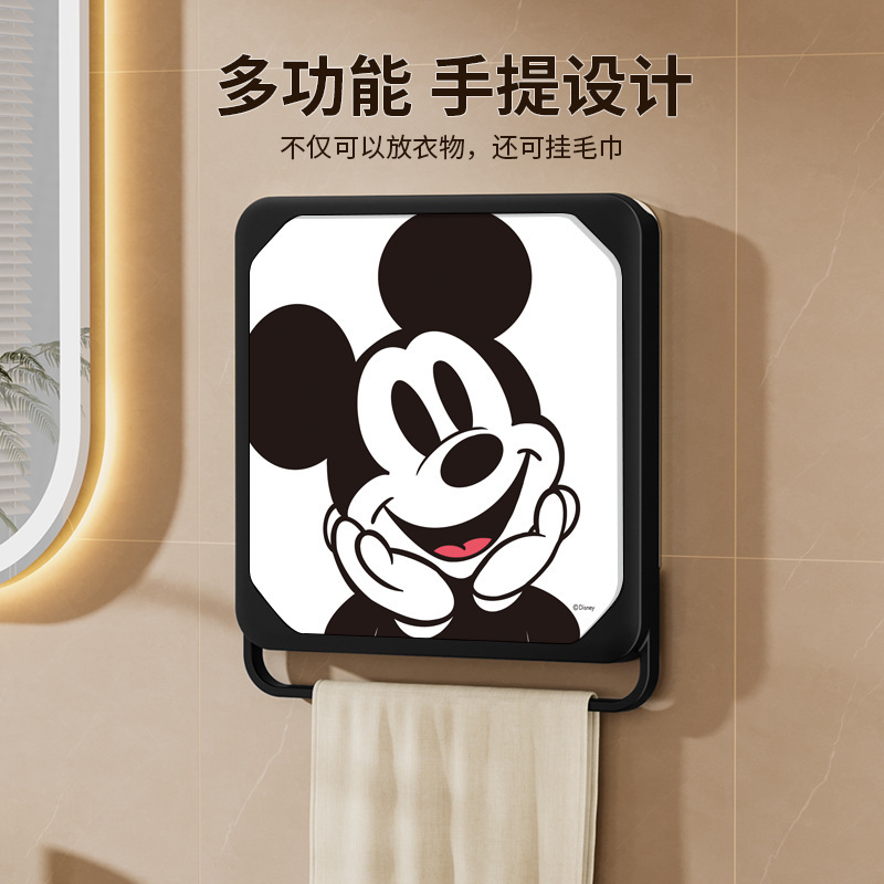 New Bathroom Mural Folding Storage Box Bathing Clothes Artifact Wall-Mounted Waterproof Non-Punch Large Storage