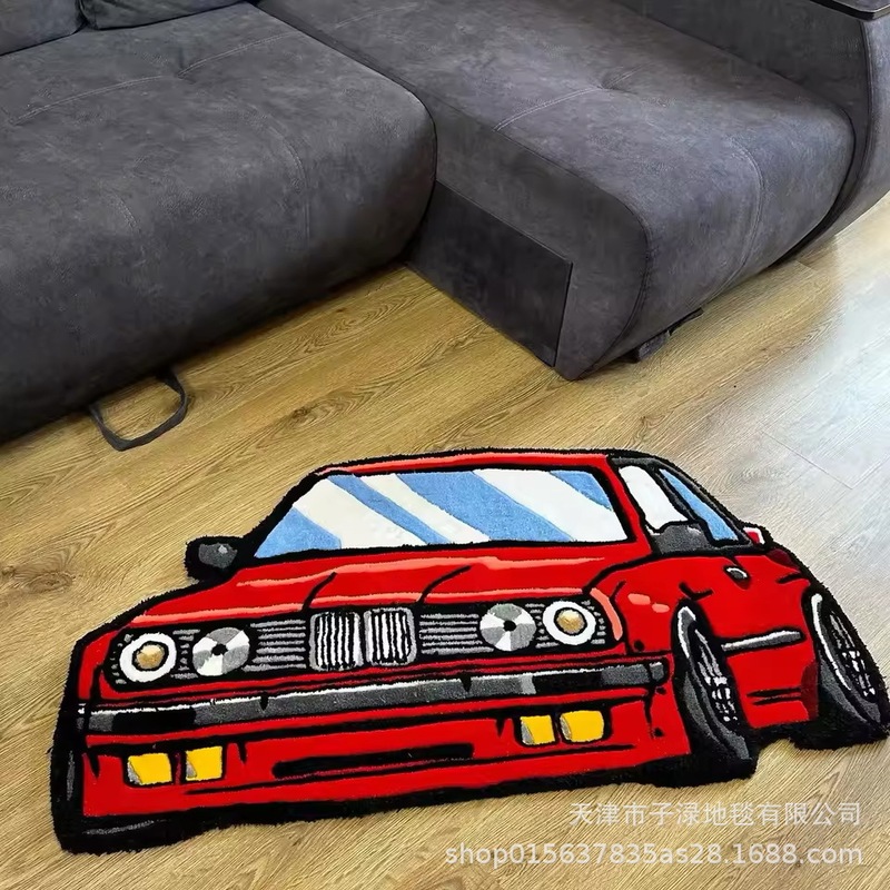 トレンディな新しい車のフロアマット模造カシミア滑り止めと汚れにくい漫画の個性クリエイティブ e スポーツ寝室リビングルームのフロアマット|undefined