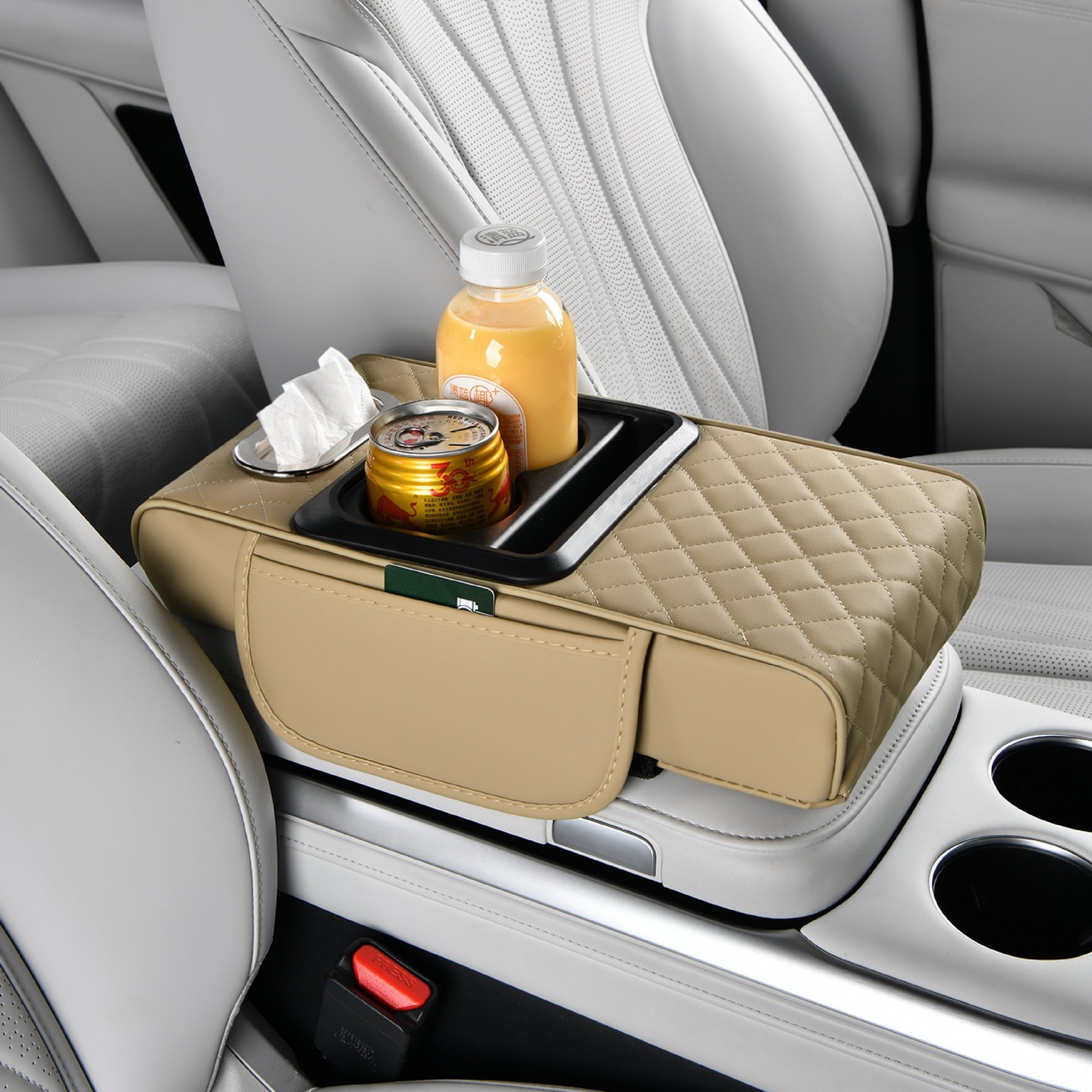 Car Armrest Box Mat, Universal Storage Bag, Car Tissue Box, Multifunctional Storage Box, Central Elbow Heightening Pad