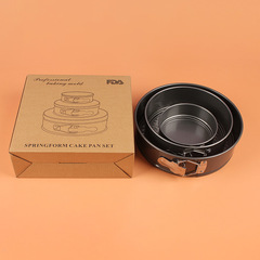 Amazon 479-inch three-piece round carbon steel cake mold FDA non-stick coating baking tray with removable bottom and clips