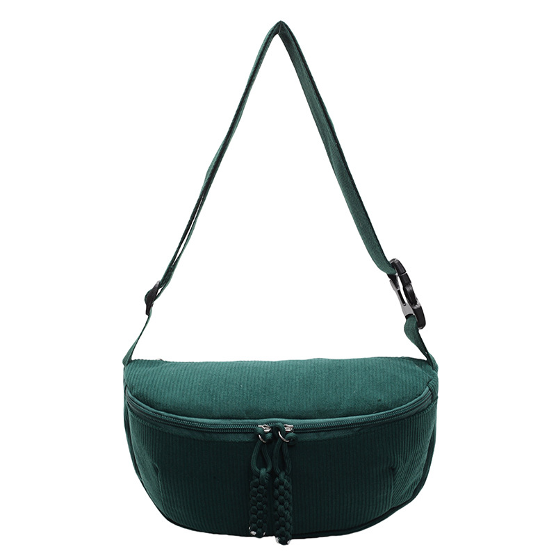 Bolso de pana en el pecho para mujer 2024 nuevo bolso de hombro ligero de gran capacidad casual todo fósforo hombro diagonal bolso diagonal en el pecho marea