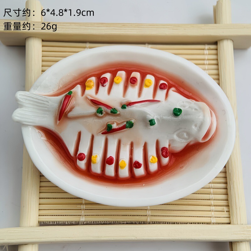 新款中式美食树脂冰箱贴中国菜系食玩冰箱贴直播间对对碰盲袋批发|undefined