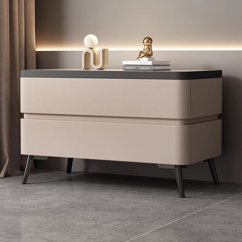 Light Luxury High-end Sense Rock Board Bedside Table Large Size Widened Simple Modern Household Luxury Home Bedroom New Solid Wood Cabinet