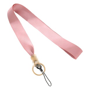 Solid color silk scarf ribbon mobile phone lanyard female South Korea ins halter not tight neck rope key Badge Card Holder lanyard